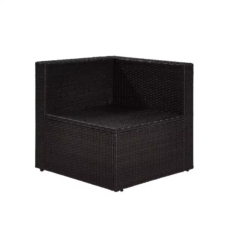 Fauteuil d'angle en osier d'extérieur Palm Harbor - Gris - Crosley : Structure en acier, résistant aux UV, Coussins en polyester