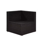 Fauteuil d'angle en osier d'extérieur Palm Harbor - Gris - Crosley : Structure en acier, résistant aux UV, Coussins en polyester