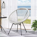 Christopher Knight Home Anson Fauteuil d'appoint Acapulco d'extérieur tressé Blanc/Noir