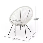 Christopher Knight Home Anson Fauteuil d'appoint Acapulco d'extérieur tressé Blanc/Noir