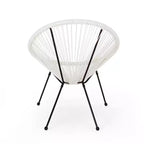 Christopher Knight Home Anson Fauteuil d'appoint Acapulco d'extérieur tressé Blanc/Noir