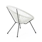 Christopher Knight Home Anson Fauteuil d'appoint Acapulco d'extérieur tressé Blanc/Noir