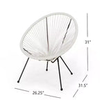 Christopher Knight Home Anson Fauteuil d'appoint Acapulco d'extérieur tressé Blanc/Noir