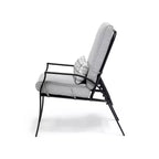 Greemotion 6pc Palma Outdoor Metal Reclining Cushioned Arm Patio Chairs Gray