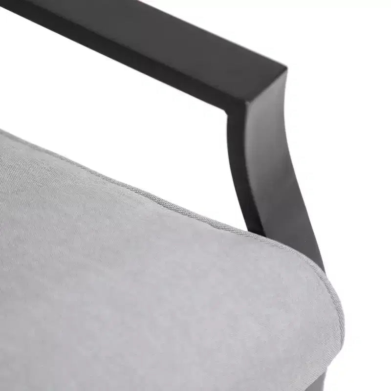 Greemotion 6pc Palma Outdoor Metal Reclining Cushioned Arm Patio Chairs Gray