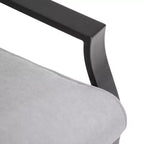 Greemotion 6pc Palma Outdoor Metal Reclining Cushioned Arm Patio Chairs Gray