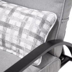 Greemotion 6pc Palma Outdoor Metal Reclining Cushioned Arm Patio Chairs Gray