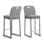 Greemotion 6pc Cyprus Outdoor Bar Height Stackable Armless Patio Chairs Gray: UV-Resistant, All-Weather, Aluminum Frame