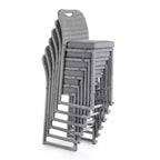 Greemotion 6pc Cyprus Outdoor Bar Height Stackable Armless Patio Chairs Gray: UV-Resistant, All-Weather, Aluminum Frame