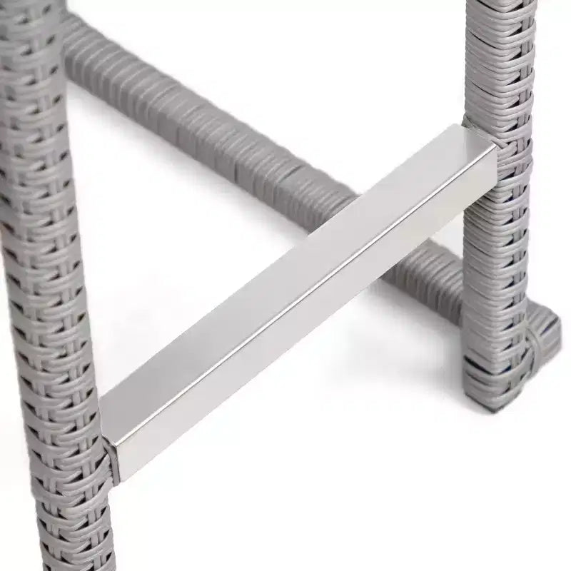 Greemotion 6pc Cyprus Outdoor Bar Height Stackable Armless Patio Chairs Gray: UV-Resistant, All-Weather, Aluminum Frame