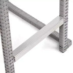 Greemotion 6pc Cyprus Outdoor Bar Height Stackable Armless Patio Chairs Gray: UV-Resistant, All-Weather, Aluminum Frame
