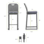 Greemotion 6pc Cyprus Outdoor Bar Height Stackable Armless Patio Chairs Gray: UV-Resistant, All-Weather, Aluminum Frame