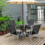 Lot de 4 chaises de salle à manger empilables avec accoudoirs pour patio - 73,7 x 54,6 x 90,2 cm (L x l x H)