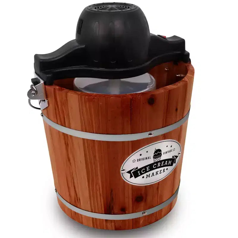 Elite Cuisine 4qt Old Fashioned Vintage Electric Ice Cream Maker Machine