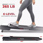 Tapis de course intelligent compact auto-inclinable Sunny Health & Fitness Sleek Stride
