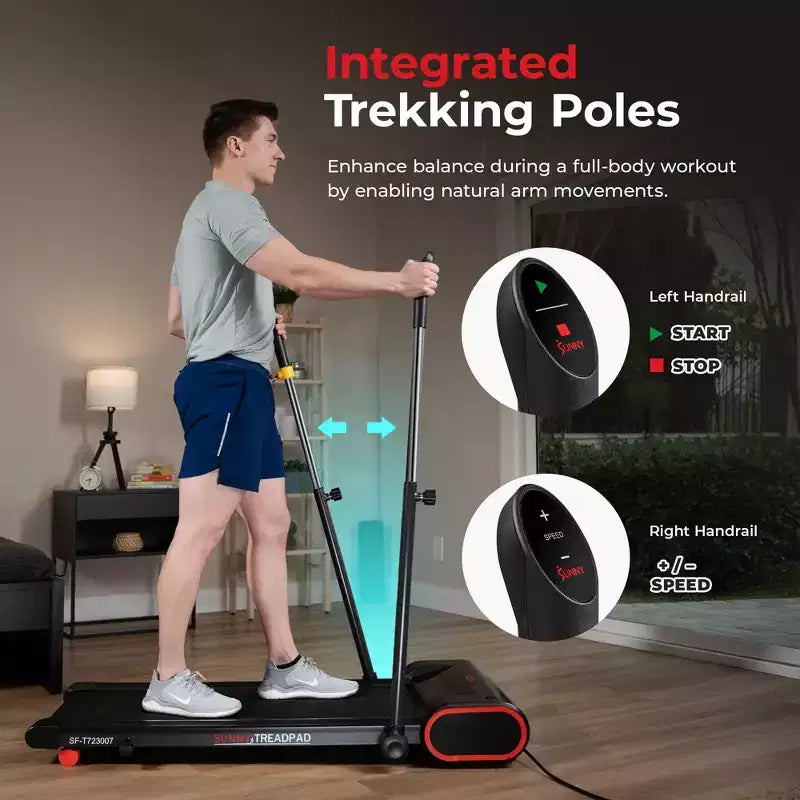 Tapis de course intelligent Sunny Health & Fitness Slim avec exerciseur de bras