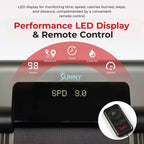 Tapis de course intelligent Sunny Health & Fitness Slim avec exerciseur de bras