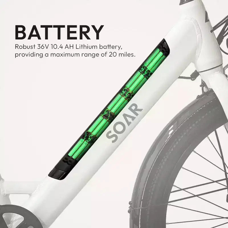Soar Adult City ST 350 27.5'' Step-Thru Electric Cruiser Bike