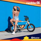 Razor Rambler Step Over Electric Scooter - Beige: 350W Motor, 15.5 mph Speed