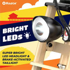 Razor Rambler Step Over Electric Scooter - Beige: 350W Motor, 15.5 mph Speed