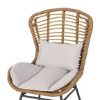 Christopher Knight Home Habra Wicker Iron Frame Club Chairs with Cushions
