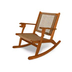 Aspect Living Vega Rocking Chair with Beverage Holder Natural Finish Wooden Chair, Patio, Backyard, Indoor & Outdoor Use - Robust Wood Construction