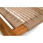 Chaise à bascule Aspect Living Vega avec porte-gobelet, finition naturelle, pour terrasse, jardin, intérieur et extérieur - Construction en bois robuste