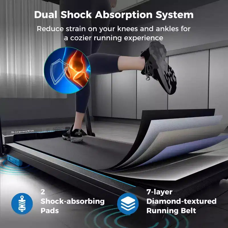 Costway 3 in 1 Folding Treadmill with Remote Control LED Display and APP for Home Red/Blue