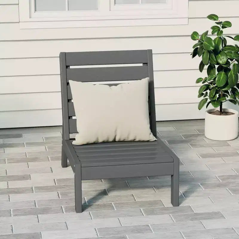 Westintrends Avalon Outdoor Patio Hdpe Deep Seating Modular Armless Chair