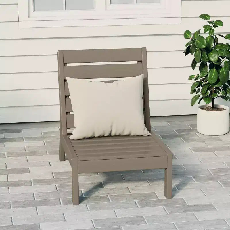 Westintrends Avalon Outdoor Patio Hdpe Deep Seating Modular Armless Chair