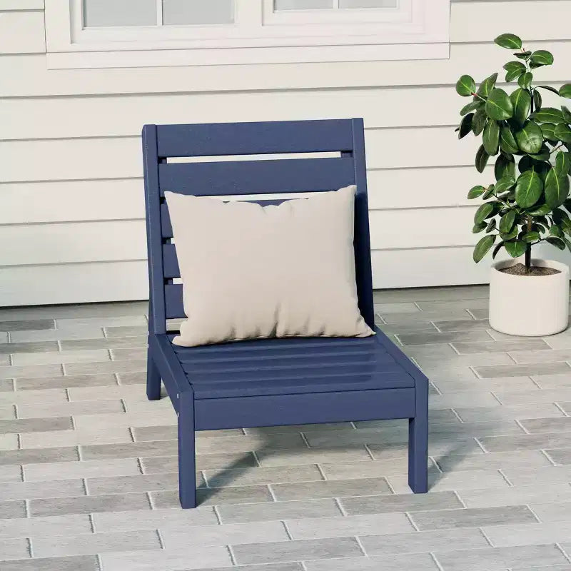 Westintrends Avalon Outdoor Patio Hdpe Deep Seating Modular Armless Chair