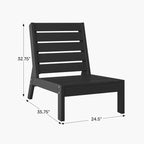Westintrends Avalon Outdoor Patio Hdpe Deep Seating Modular Armless Chair