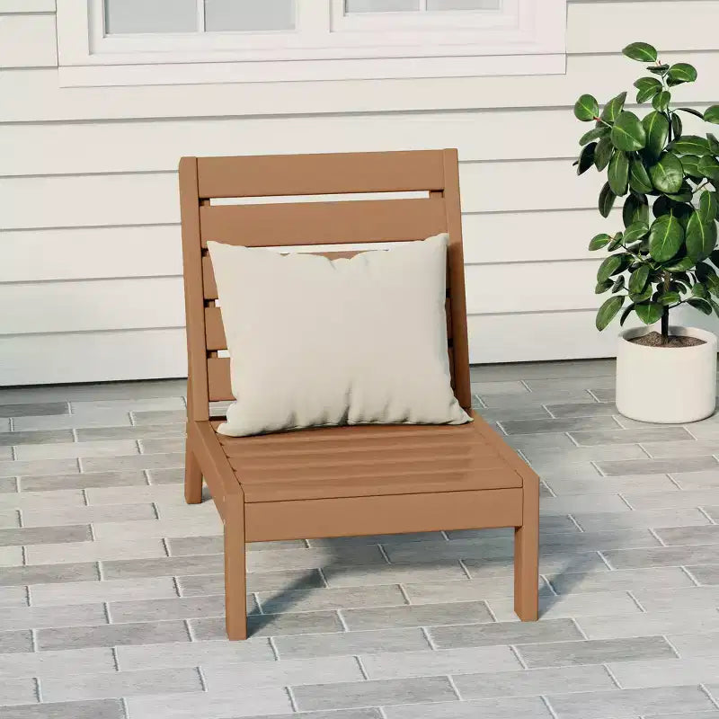 Westintrends Avalon Outdoor Patio Hdpe Deep Seating Modular Armless Chair