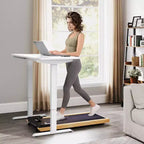 Tapis de marche silencieux Soozier 2,5 CV à placer sous un bureau, avec télécommande, roulettes de transport et écran LED pour la maison, la salle de sport ou le bureau