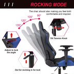 BestMassage Gaming Chair Office Chair with Lumbar Support Headrest Armrests and Rolling Swivel Computer Chair for PC Gamer