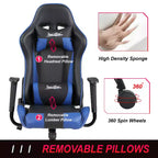 BestMassage Gaming Chair Office Chair with Lumbar Support Headrest Armrests and Rolling Swivel Computer Chair for PC Gamer