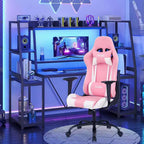BestMassage Gaming Chair Office Chair with Lumbar Support Headrest Armrests and Rolling Swivel Computer Chair for PC Gamer