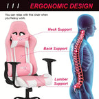 BestMassage Gaming Chair Office Chair with Lumbar Support Headrest Armrests and Rolling Swivel Computer Chair for PC Gamer