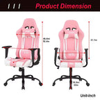 BestMassage Gaming Chair Office Chair with Lumbar Support Headrest Armrests and Rolling Swivel Computer Chair for PC Gamer