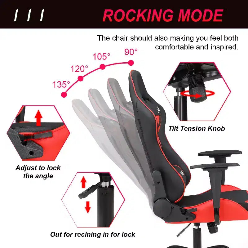 BestMassage Gaming Chair Office Chair with Lumbar Support Headrest Armrests and Rolling Swivel Computer Chair for PC Gamer