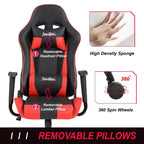 BestMassage Gaming Chair Office Chair with Lumbar Support Headrest Armrests and Rolling Swivel Computer Chair for PC Gamer