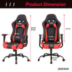 BestMassage Gaming Chair Office Chair with Lumbar Support Headrest Armrests and Rolling Swivel Computer Chair for PC Gamer