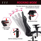 BestMassage Gaming Chair Office Chair with Lumbar Support Headrest Armrests and Rolling Swivel Computer Chair for PC Gamer