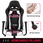 BestMassage Gaming Chair Office Chair with Lumbar Support Headrest Armrests and Rolling Swivel Computer Chair for PC Gamer