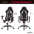 BestMassage Gaming Chair Office Chair with Lumbar Support Headrest Armrests and Rolling Swivel Computer Chair for PC Gamer