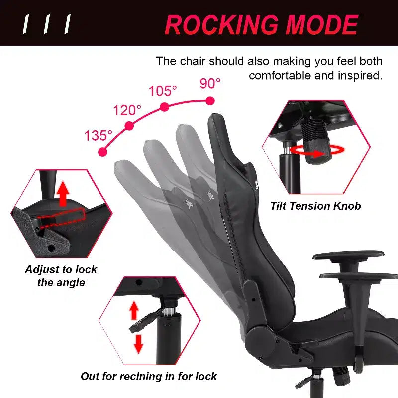 BestMassage Gaming Chair Office Chair with Lumbar Support Headrest Armrests and Rolling Swivel Computer Chair for PC Gamer