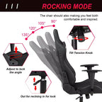 BestMassage Gaming Chair Office Chair with Lumbar Support Headrest Armrests and Rolling Swivel Computer Chair for PC Gamer