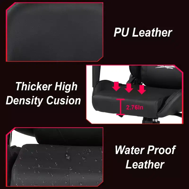 BestMassage Gaming Chair Office Chair with Lumbar Support Headrest Armrests and Rolling Swivel Computer Chair for PC Gamer