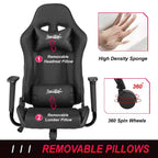 BestMassage Gaming Chair Office Chair with Lumbar Support Headrest Armrests and Rolling Swivel Computer Chair for PC Gamer