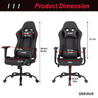 BestMassage Gaming Chair Office Chair with Lumbar Support Headrest Armrests and Rolling Swivel Computer Chair for PC Gamer